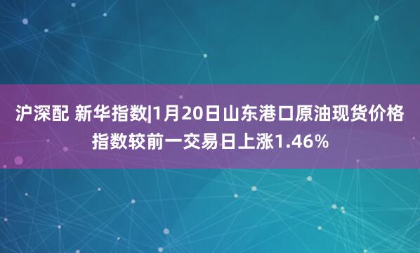 沪深配 新华指数|1月20日山东港口原油现货价格指数较前一交易日上涨1.46%